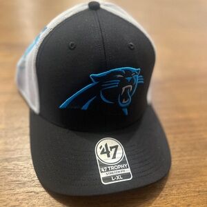 Carolina Panthers Cap Hat ‘47 Brand  Trucker Fitted Vented Stretch Netting LG/XL